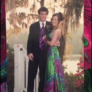 Size 4, petite peacock dress